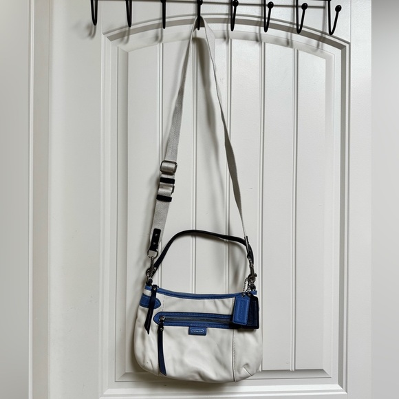Coach Daisy Spectacular Off-White and Blue Shoulder Bag with Crossbody Strap - Picture 2 of 12